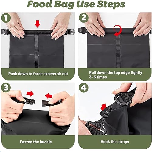 Miniatura 6 de Sistema de colgar bolsas de comida para osos, kit ultraligero para bolsas de oso de campamento que incluye bolsa de oso impermeable de 10 L, sistema