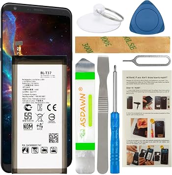ASDAWN BL-T37 لاستبدال بطارية LG Stylo 4 ، لـ V40 ThinQ LM-V405UA و Stylo 4 Q710 Q710AL Q710TS Q710MS Q710CS Q710US EAC63958201 مع أجزاء أداة الإصلاح + تعليمات التثبيت