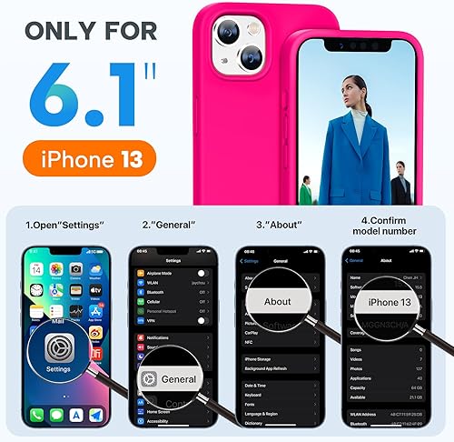 Miniatura 1471 de Miracase - Funda diseñada para iPhone 11 con protector de pantalla, funda de goma de silicona líquida, protección total contra caídas y a prueba