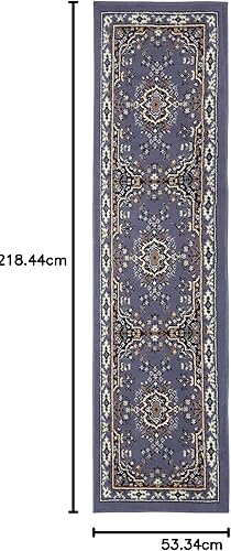 Miniatura 173 de Home Dynamix Premium Sakarya - Tapete tradicional con borde y medallón, gris, tapete rectangular de 7 pies 8 pulgadas x 10 pies 7 pulgadas Azul