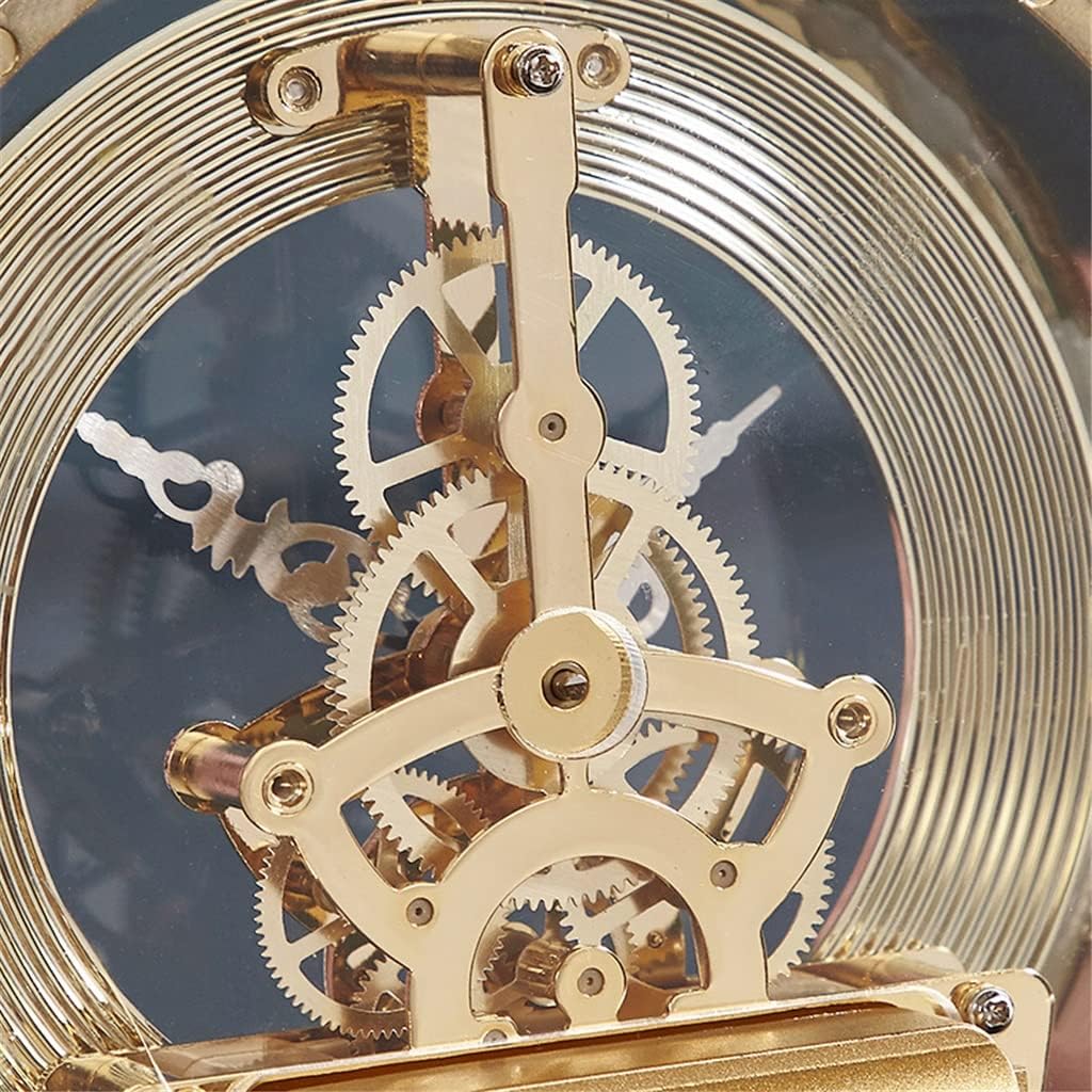 FMURY Enamel Desk Clock Living Room Perspective Gear Clock Desk Decoration Desk Clock Jewelry Ornaments