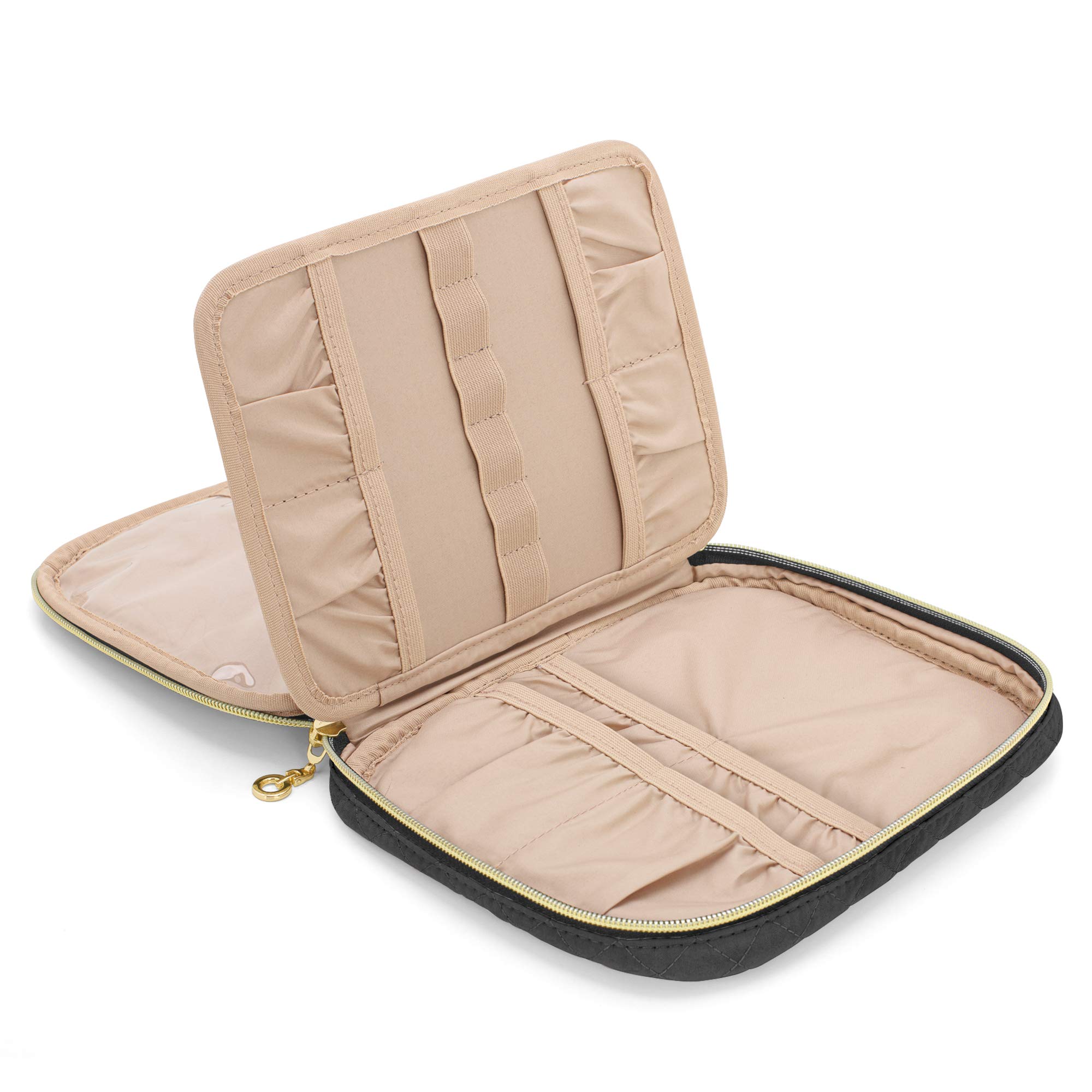 Yarwo Organizer per Uncinetto, Borsa da Viaggio per Ferri da Maglia (fino a 20cm) con Più Tasche per Accessori da Uncinetto, Nero(SOLO BORSA)