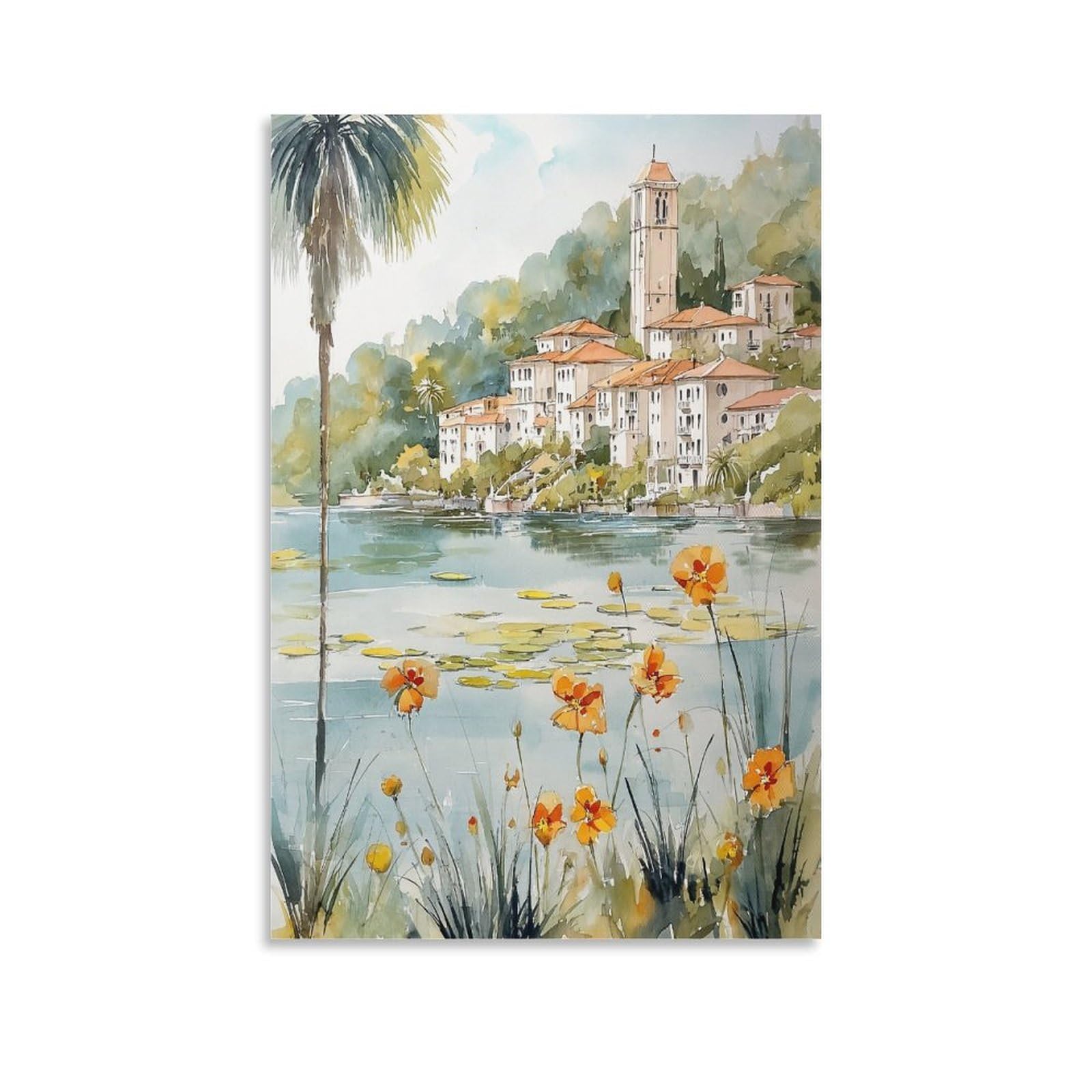 Orlando 20x30inch(50x75cm) Vintage Travel Poster Watercolor Canvas Art