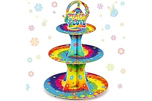 Tie Dye Birthday Decorations 60s Groovy Cupcake Stand