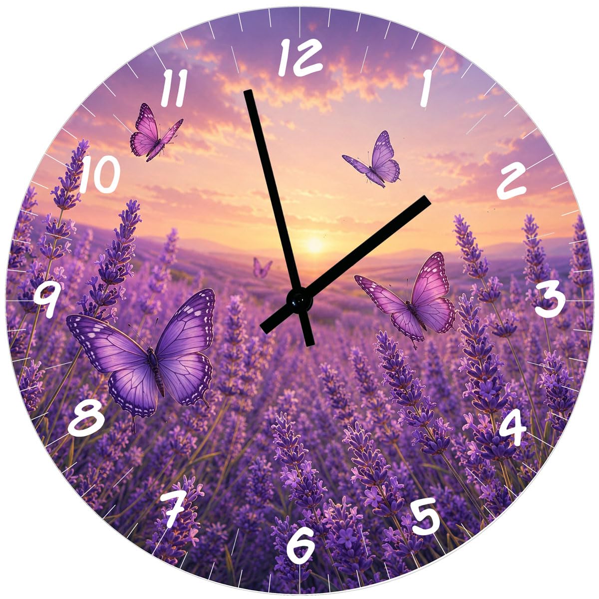 Horloge murale en verre lavande pour créer une ambiance provençale dans votre salon