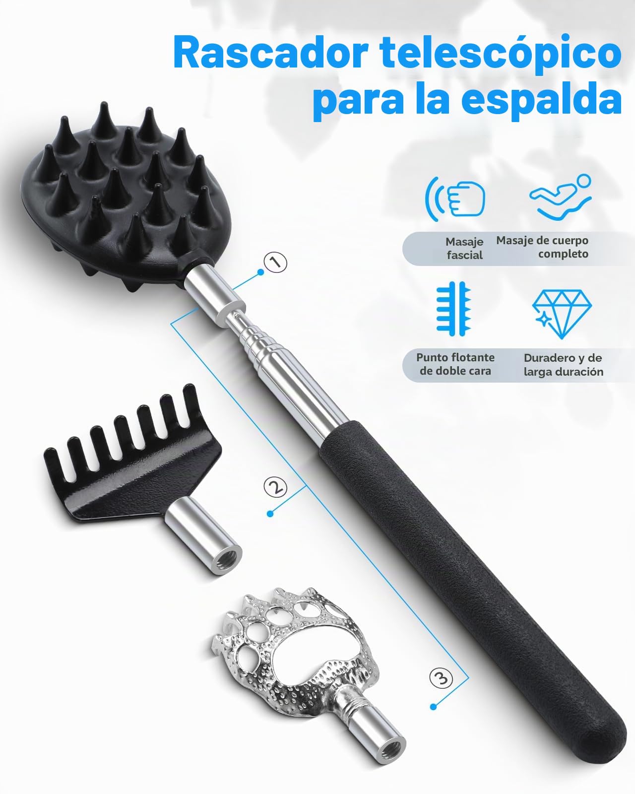 Kekoy Kit de Recuperación Postoperatoria de Cadera 8 Piezas, movilidad limitada, ancianos: agarrador, ayuda para calcetines, calzador, elevador de piernas, esponja de baño, rascador de espalda (azul)
