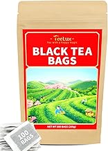 TeeLux Black Tea Bags, Natural Pure Black Tea, Smooth & Full-Bodied Flavor, Caffeinated, 100 Count Tea Bags