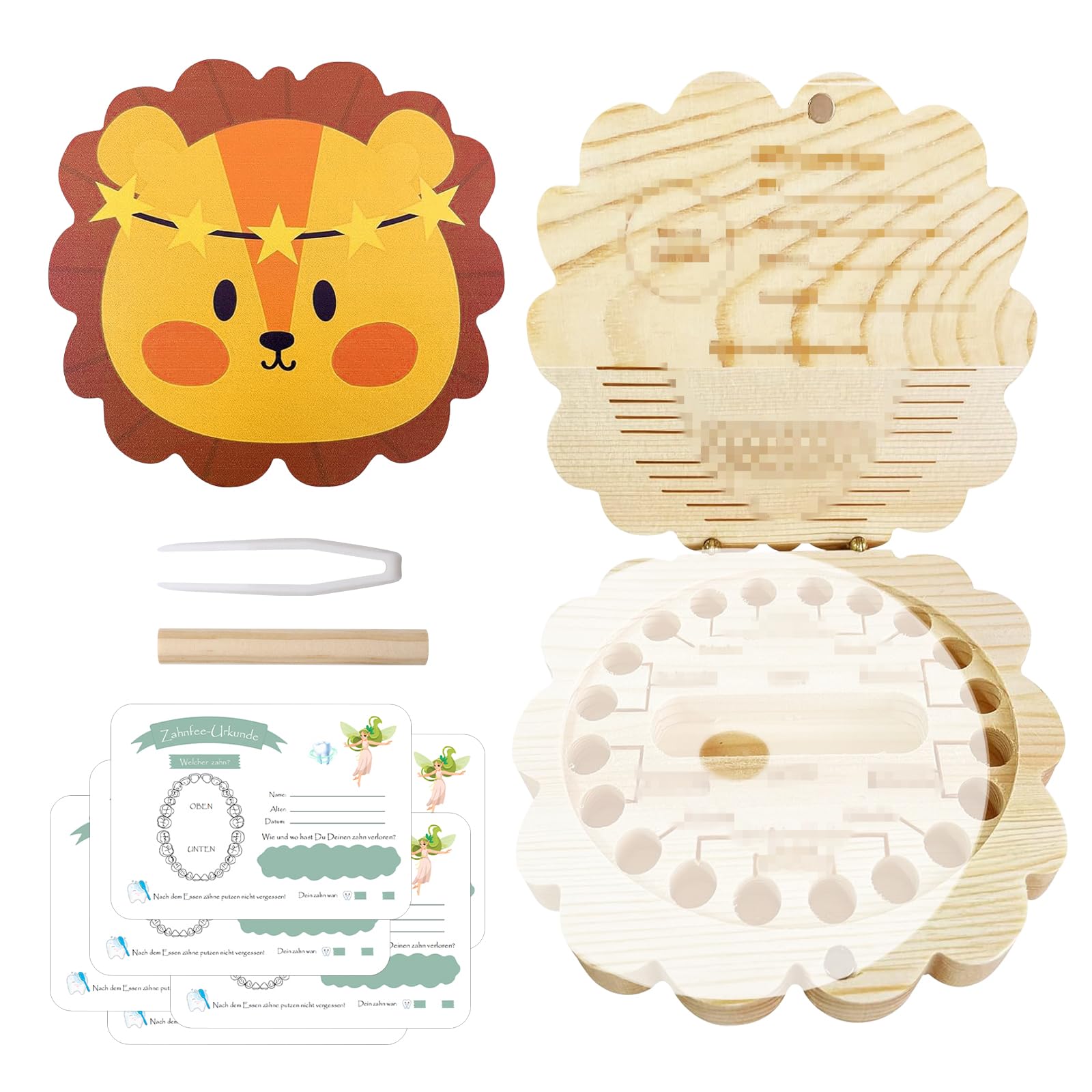 SPERMUOY Milchzahndose jungen mädchen zahndose milchzähne mädchen junge,Zahnbox Holz Milchzähn-e Box Kinder Milchzähne