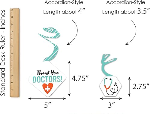 Miniatura 8 de Big Dot of Happiness Thank You Doctors - Decoración colgante de la semana de agradecimiento al doctor - Remolinos de decoración de fiesta - Juego de