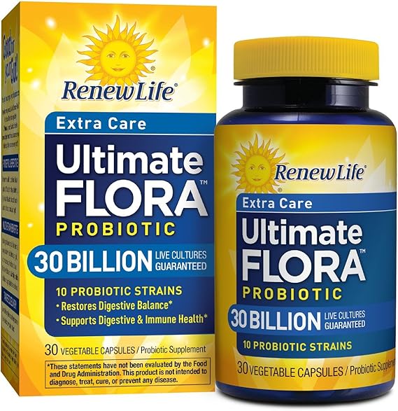 Renew Life Adult Probiotic Ultimate Flora Probiotic Extra Care, Shelf Stable