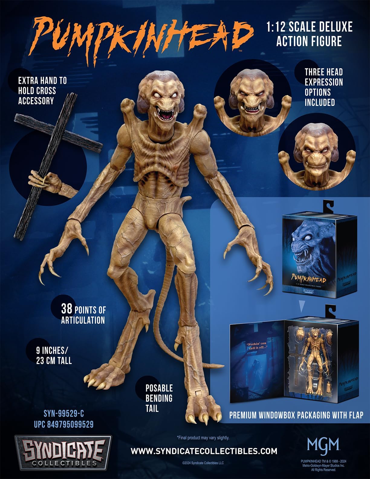 Pumpkin Head 1:12 Scale Movable Action Figure | 38 Point Articulated Scale