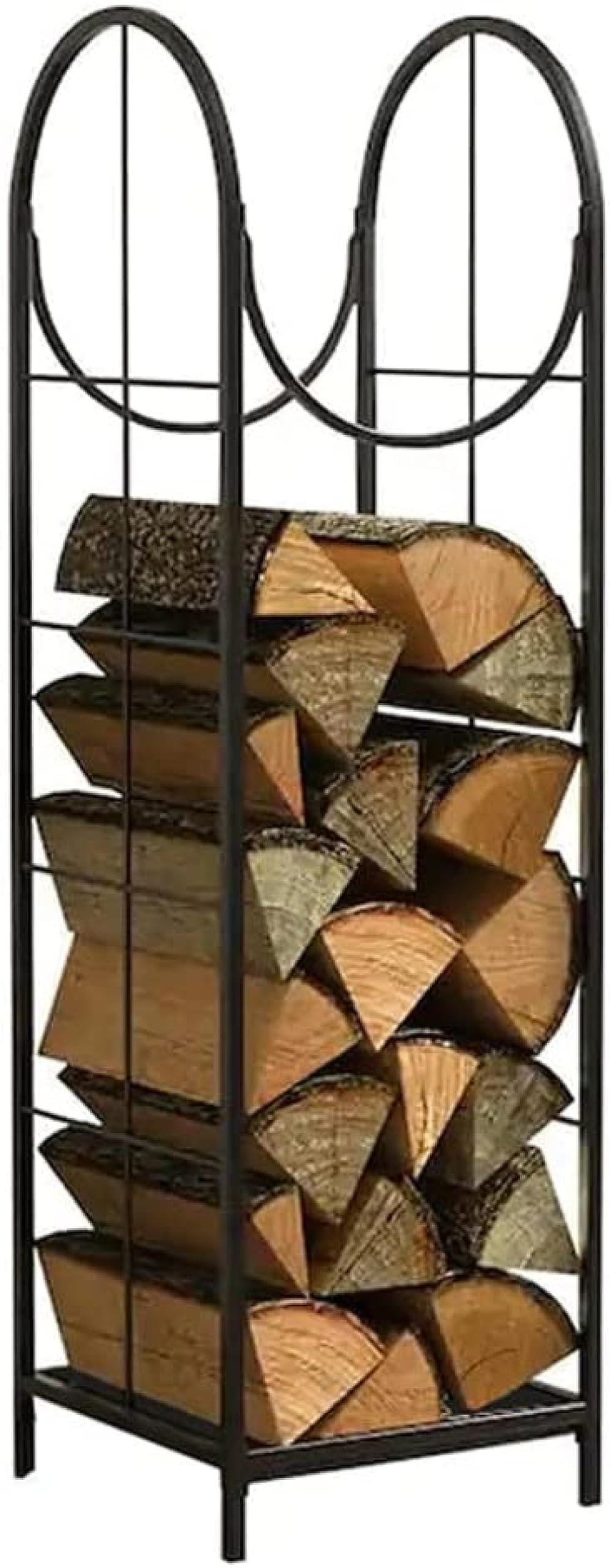 Porte-bûches extérieur en fer forgé pour rangement du bois