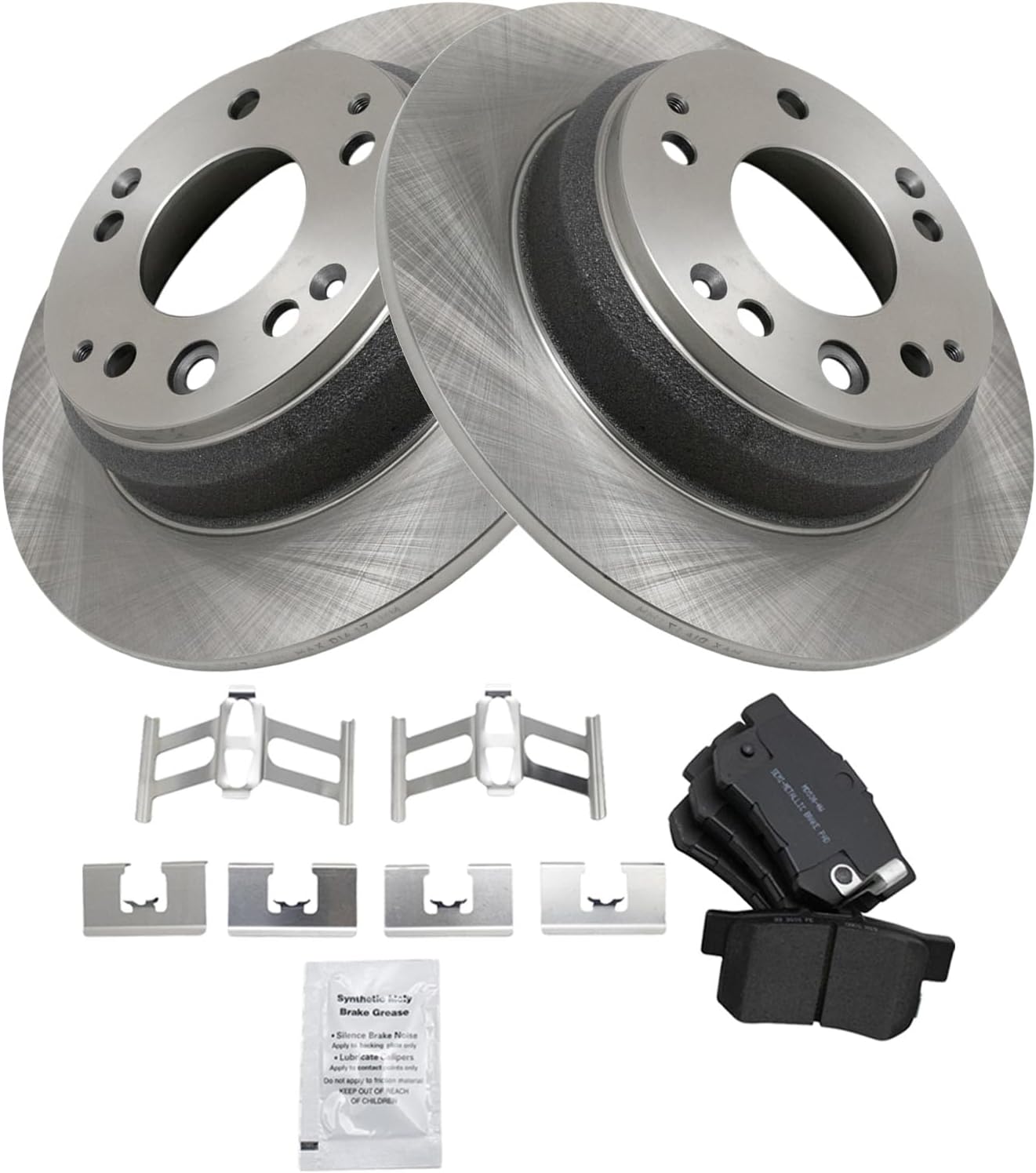 TRQ Rear Brake Pad and Rotor Set Semi Metallic Rotors Compatible with 1991-1995 Acura Legend 1996-1998 RL 1995-1998 Honda Odyssey 1996-1999 Isuzu Oasis