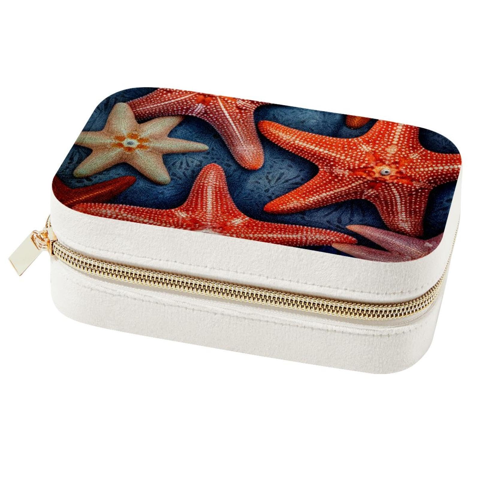 Boîte à bijoux élégante en étoile de mer écrin précieux double couche