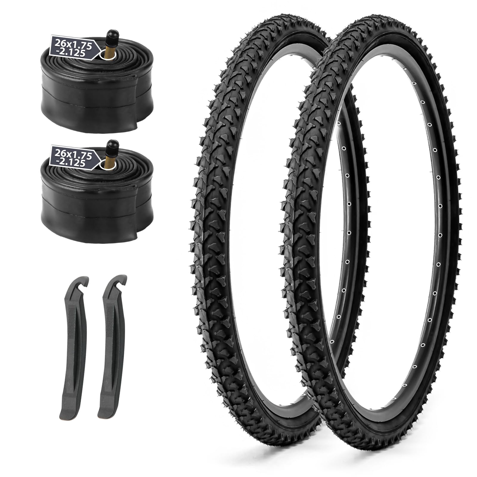 MOHEGIA Mountain Bike Replacement Tire : 26x1.95 inch (52-559mm) Puncture-Resistant Folding Bicycle Tire for MTB Dirt Offroad Cycling