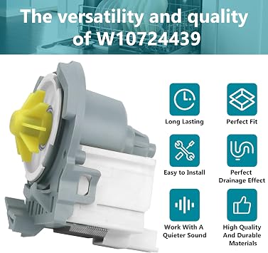 W10724439 W10876537 W10348269 Dishwasher Drain Pump for Whirl-pool