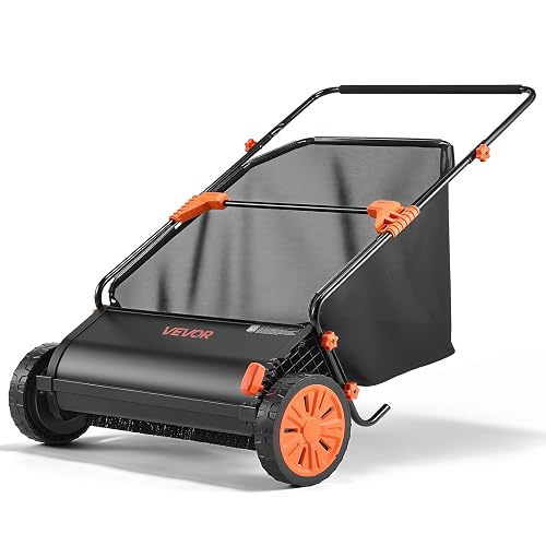 VEVOR Push Lawn Sweeper 30 in Leaf & Grass Collector