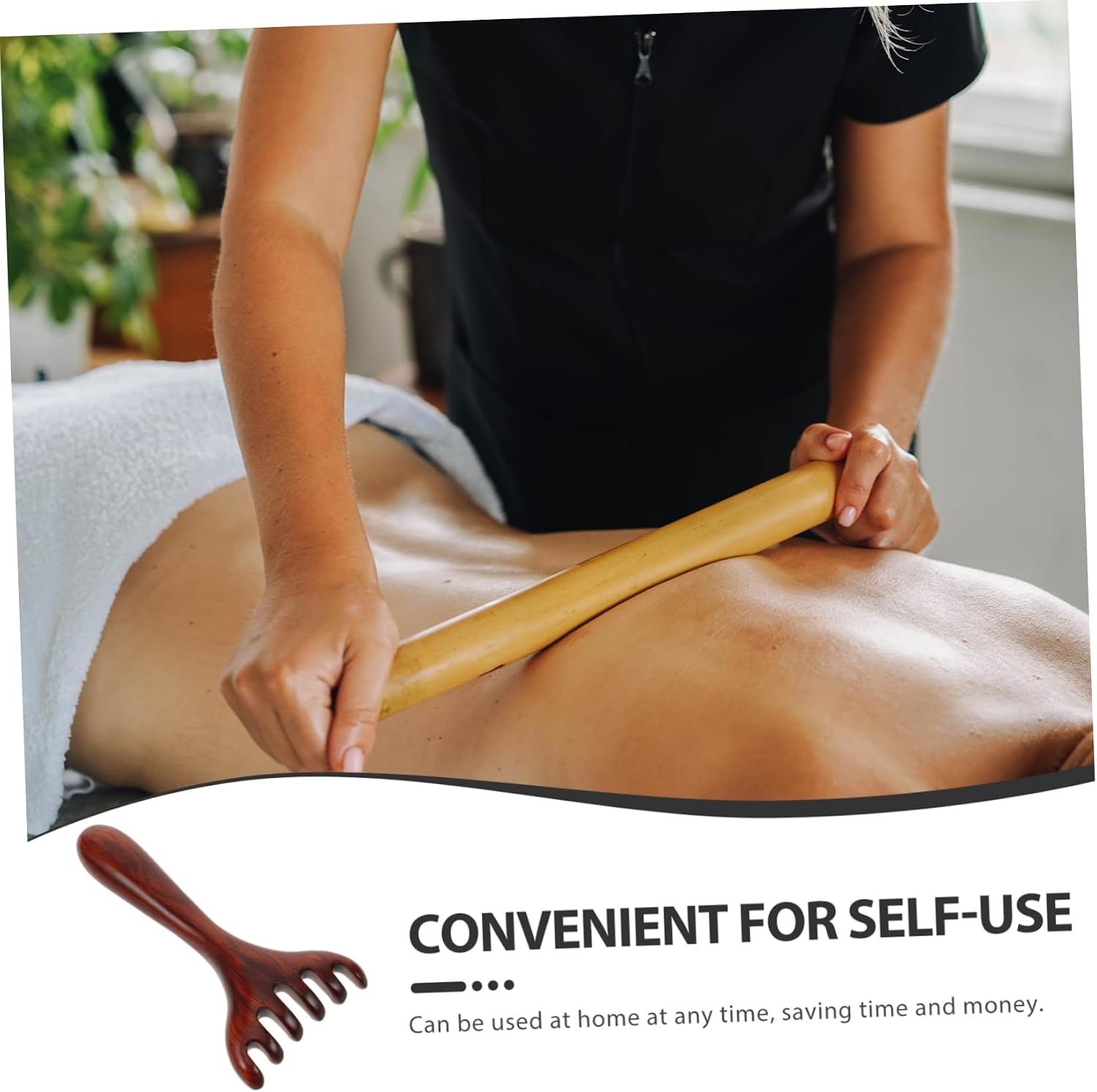 Scalp Scraping Tool Wooden Massager Comb Foot Massage Rake Massage Tool Foot Massager Handle