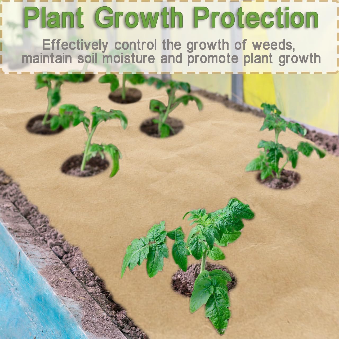 2 x 100 Feet Biodegradable Paper Weed Barrier, Biodegradable Landscape Fabric Garden Bed Grass Control Barrier Weed Blocker Paper for Garden Outdoor Lawn (2 x 100 ft)