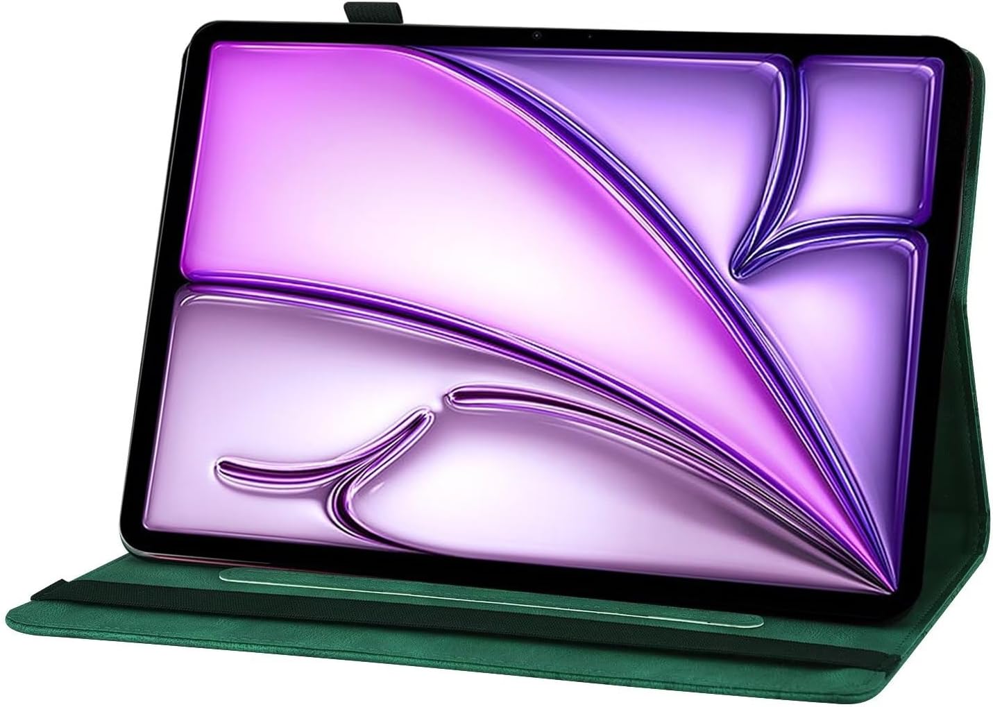 Tablet PC Bags Cases Sleeves PU Leather Case Flip Wallet Protective Cover Butterfly Embossed Protective Cover Card Slot Tablet PC Cover Suitable Compatible with iPad Air 11 (2024)(Green)
