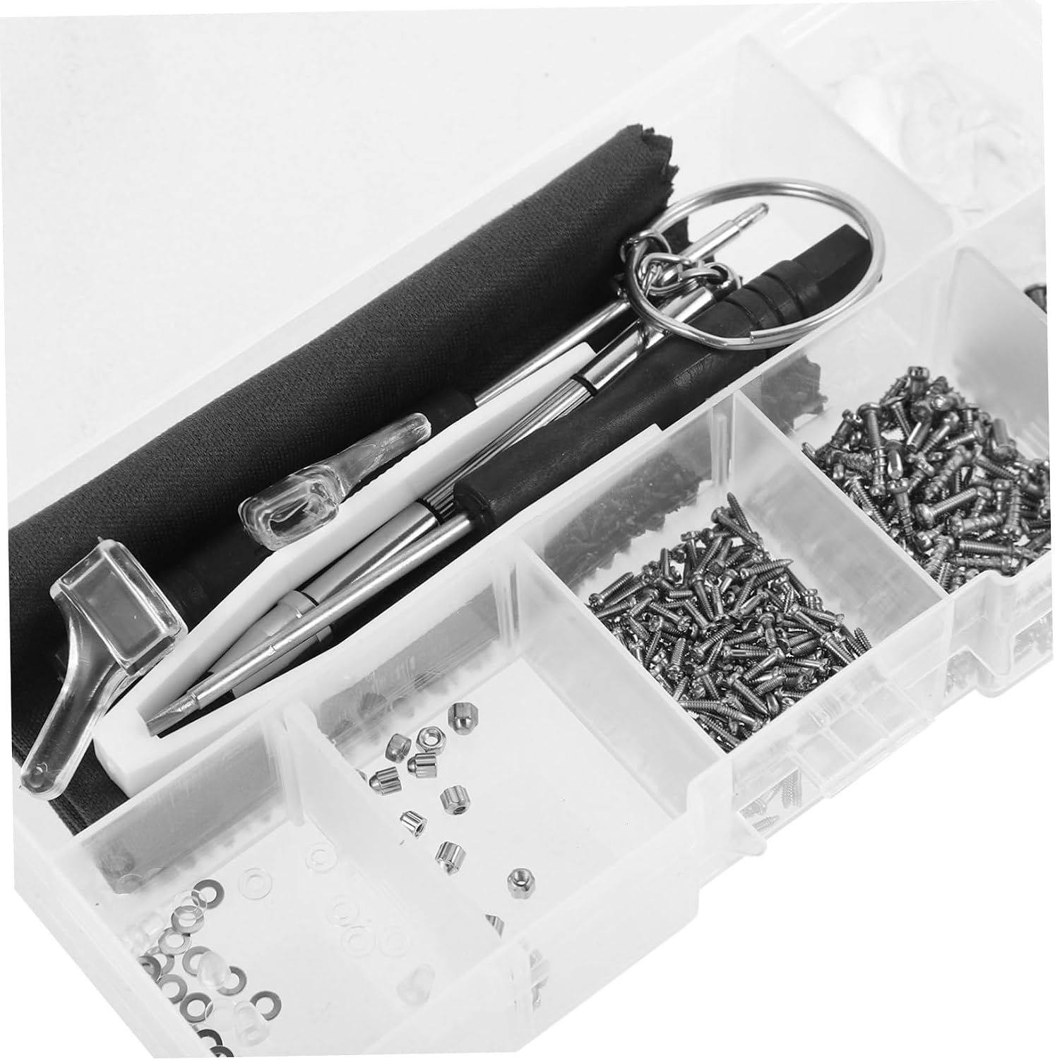5sets Comprehensive Eyeglass Repair Kit Includes Screws Nose Pads and Repair Tools
