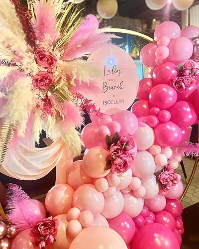 Miniatura 2 de Globos rosados metálicos, 60 globos rosa cromado de 12 pulgadas, globos rosa claro profundo, globos de látex rosa perla, globos de látex rosa