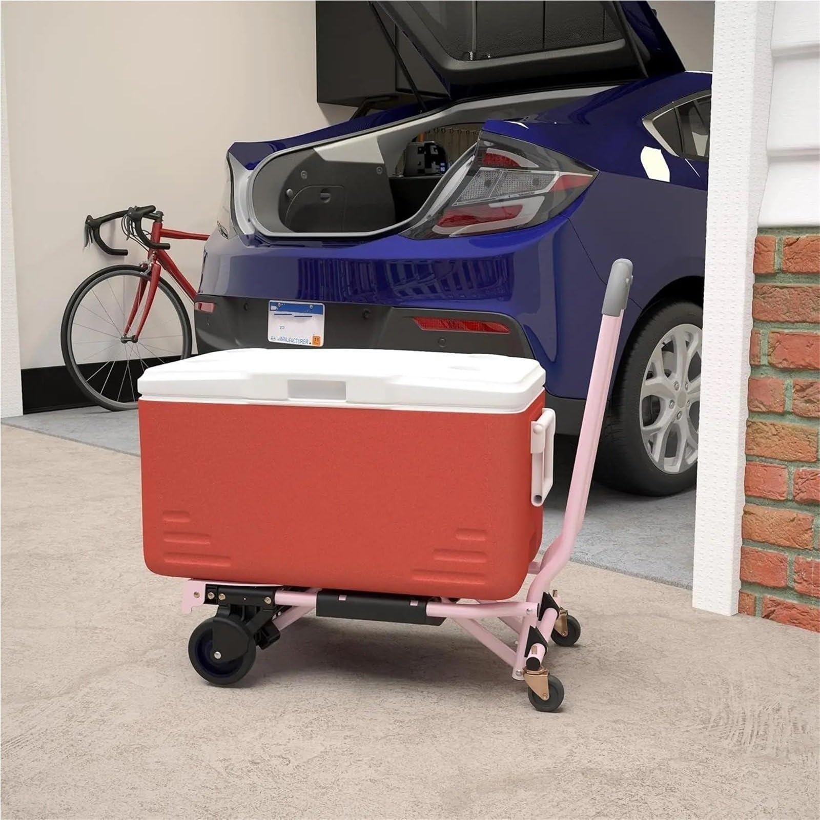 Trolleys Chariots de manutention Diable et Chariot Pliable Multi-Positions, 300 LB. Capacité Poids, Rose