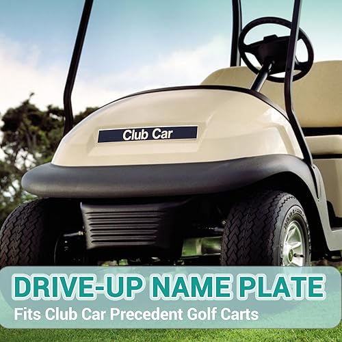 Miniatura 6 de Drive-up Placa de identificación para Club Car Precedent, calcomanía de oro negro para carrito de golf 15.74 x 2.24 pulgadas emblema