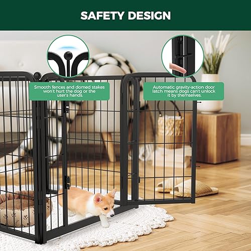 Miniatura 2 de FXW Puerta para perros extra ancha diseñada para uso en interiores, ancho ajustable de hasta 92 pulgadas de ancho (24 pulgadas de alto, 4 paneles de