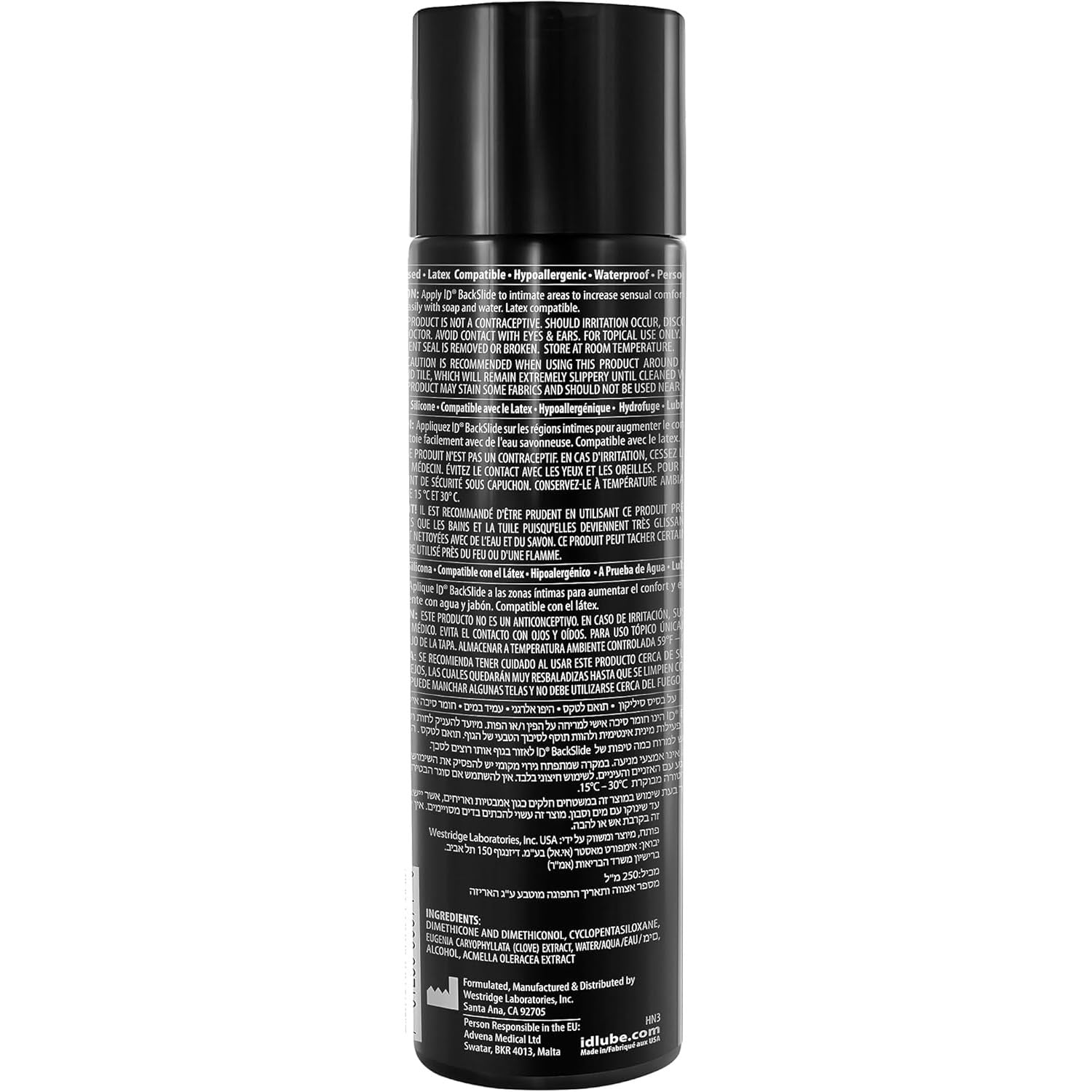 ID BackSlide Silikon-Analgleitgel 250 ml – Premium-Analgleitgel für diskreten Geschlechtsverkehr, wasserfestes Schmiermittel für Männer