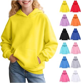 Hoodies for Teen Girls Trendy 2025 Long Sleeve Causal Pullover Tops Cute Hooded Sweatshirt Tween Girl Clothes 4-14T