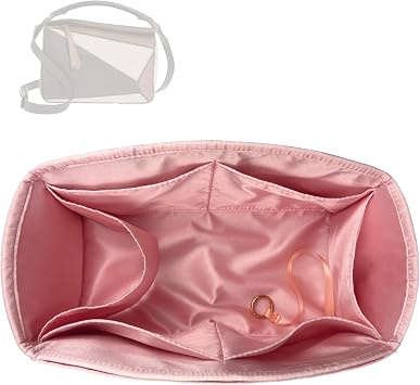 Divitize Luxe Silk Purse Organizer compatible with Loewe Puzzle Bag Insert Handmade Perfect Fit, 11 Tapered Shape, +24 Colors, Premium Quality No Bulky Effect Brown, for Puzzle Nano
