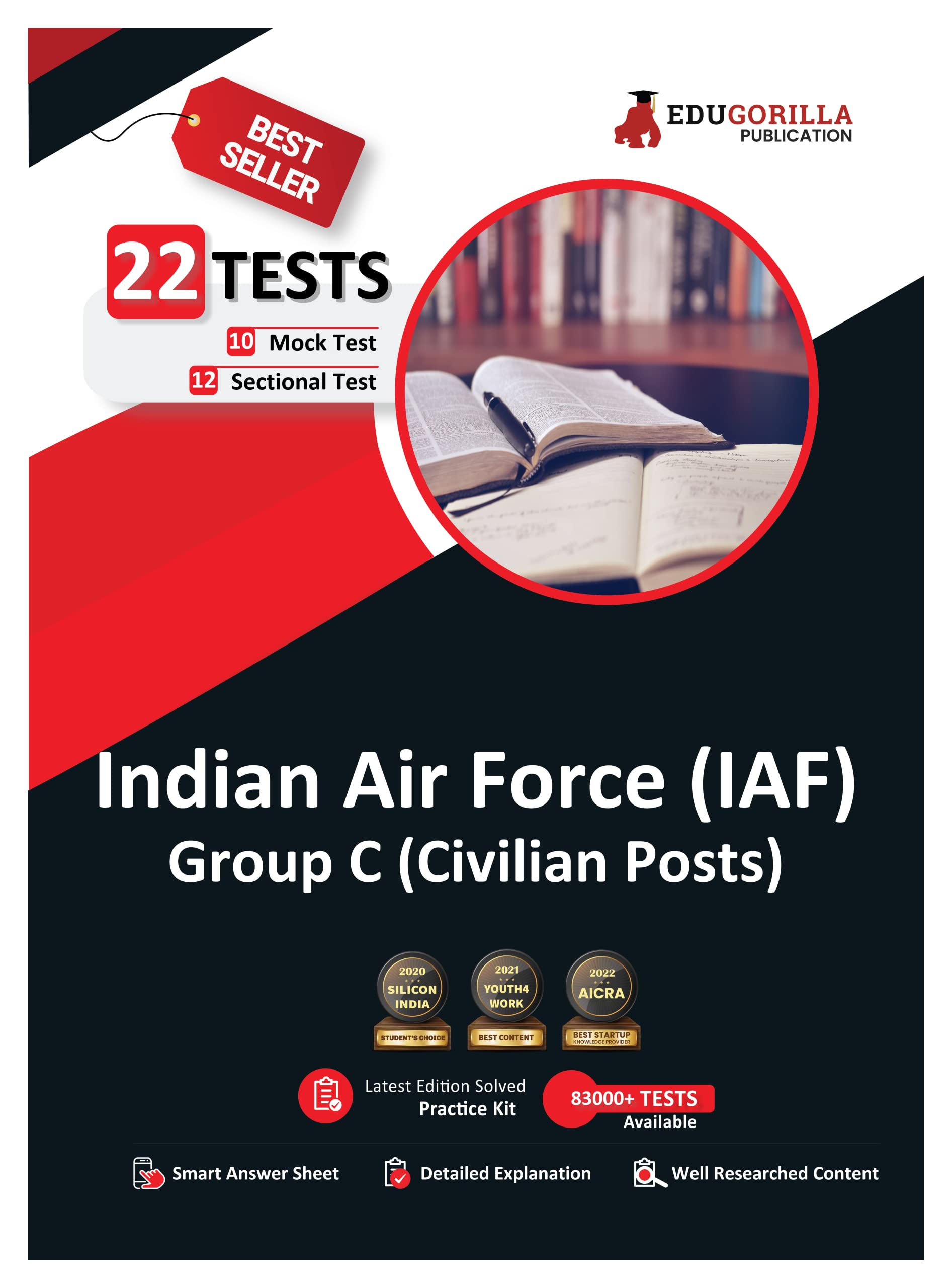 Indian Air Force (IAF) Group C (Civilian Posts) Book 2023 (English Edition) - 10 Full Length Mock Tests and 12 Sectional Tests (1300 Solved Questions) with Free Access to Online Tests