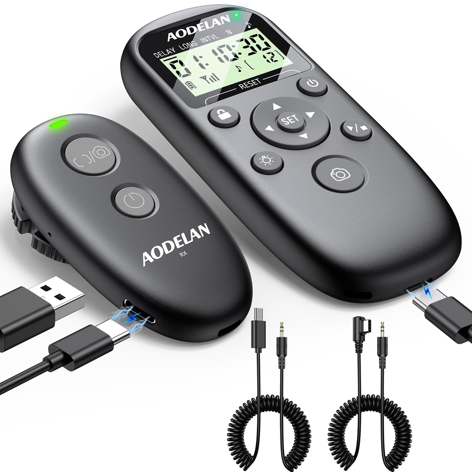 Mando a distancia inalámbrico con temporizador de cámara recargable (recargable para Sony)