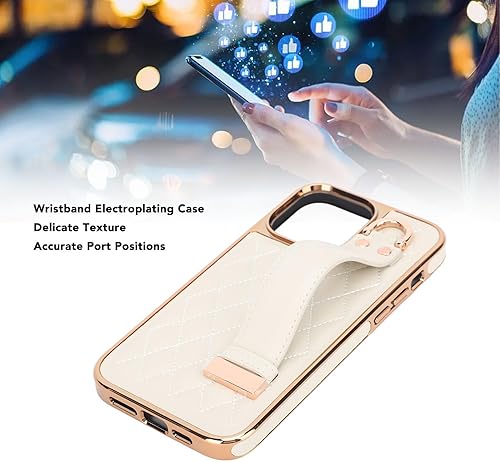 Miniatura 4 de Diyeeni Funda de teléfono con pulsera para iPhone XR de 6.1 pulgadas, a prueba de golpes, resistente a los arañazos con soporte ajustable
