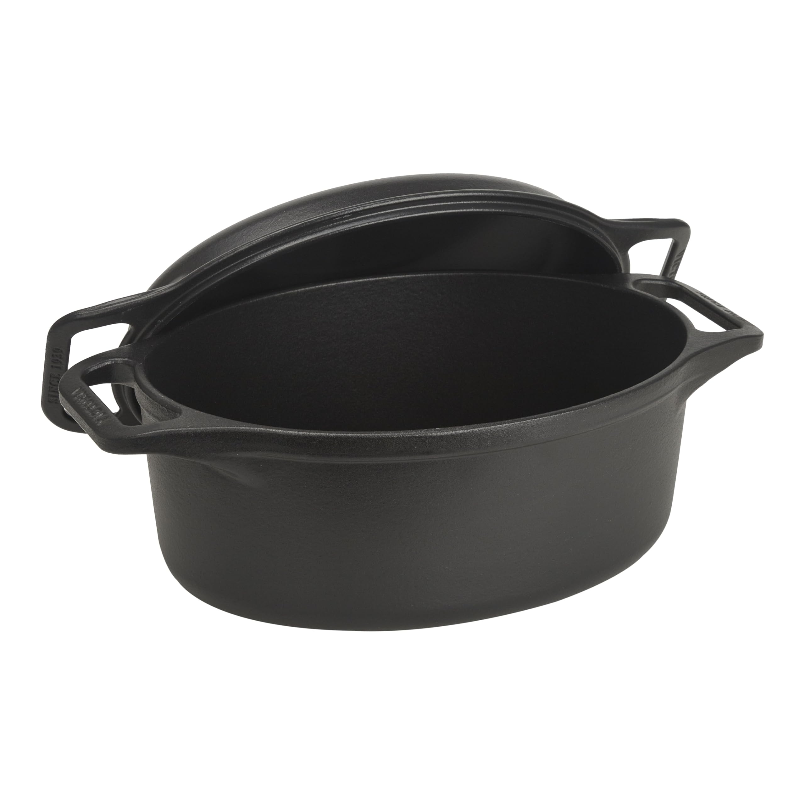 Victoria Forno Olandese, Pentola et Padella Induzione Ghisa Smaltata 31 cm Ovale, Cocotte 5,7L, Senza PTFE né PFOA, Adatta per Fuoco, Barbecue, Forno, Vetroceramica, Gas