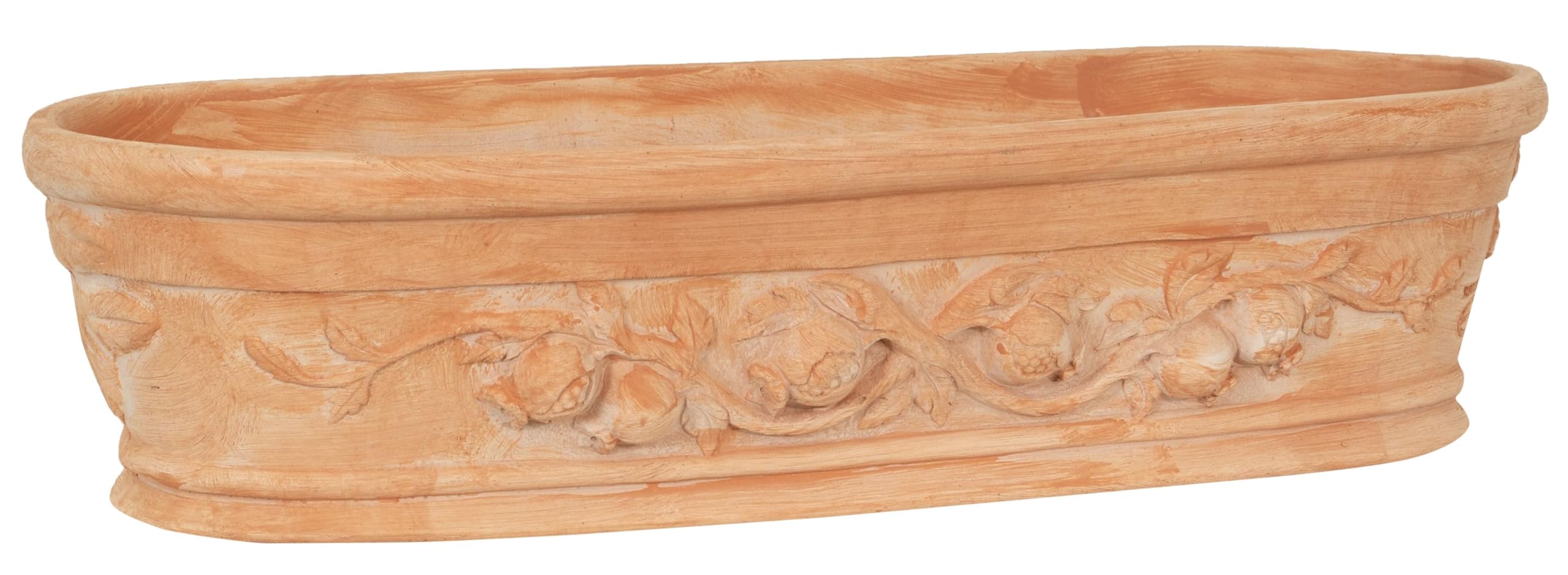 Biscottini Cassetta in Terracotta Artigianale Made in Italy 80x28x19 cm - Fioriera Rettangolare per Piante - Vasi decorativi Esterno e Interno - Ciotola in Terracotta per Fiori -Vaso Moderno Decorato