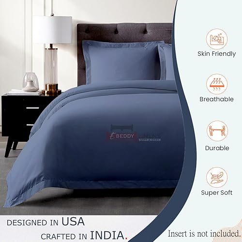 Miniatura 3 de Juego de funda de duvet de algodón egipcio ultrasuave de 800 hilos, 3 piezas, cierre oculto y lazos esquineros, duradero y resistente a la