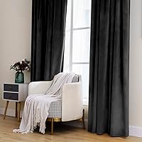 Vista 240 de MIULEE Cortinas de terciopelo de 63 pulgadas de largo, 2 paneles de cortinas opacas de lujo para dormitorio, sala de estar, cortinas de ventana