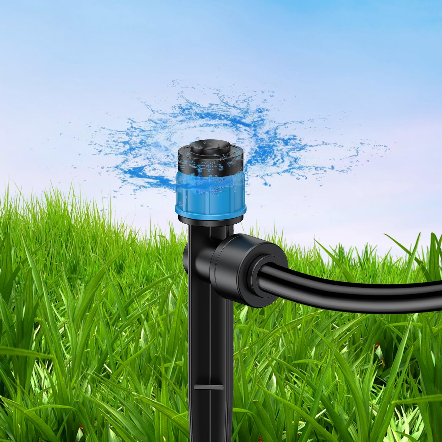 Degree Water Flow Irrigation Drippers Drip Emitters Sprinklers with Stake Drip Irrigation System Parts for 6 mm Tubing