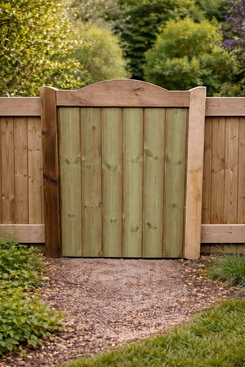Md Carpentry Treatment Green Wooden Garden Gate, Pressure Treated, 3Ft 90Cm, Green, Wood