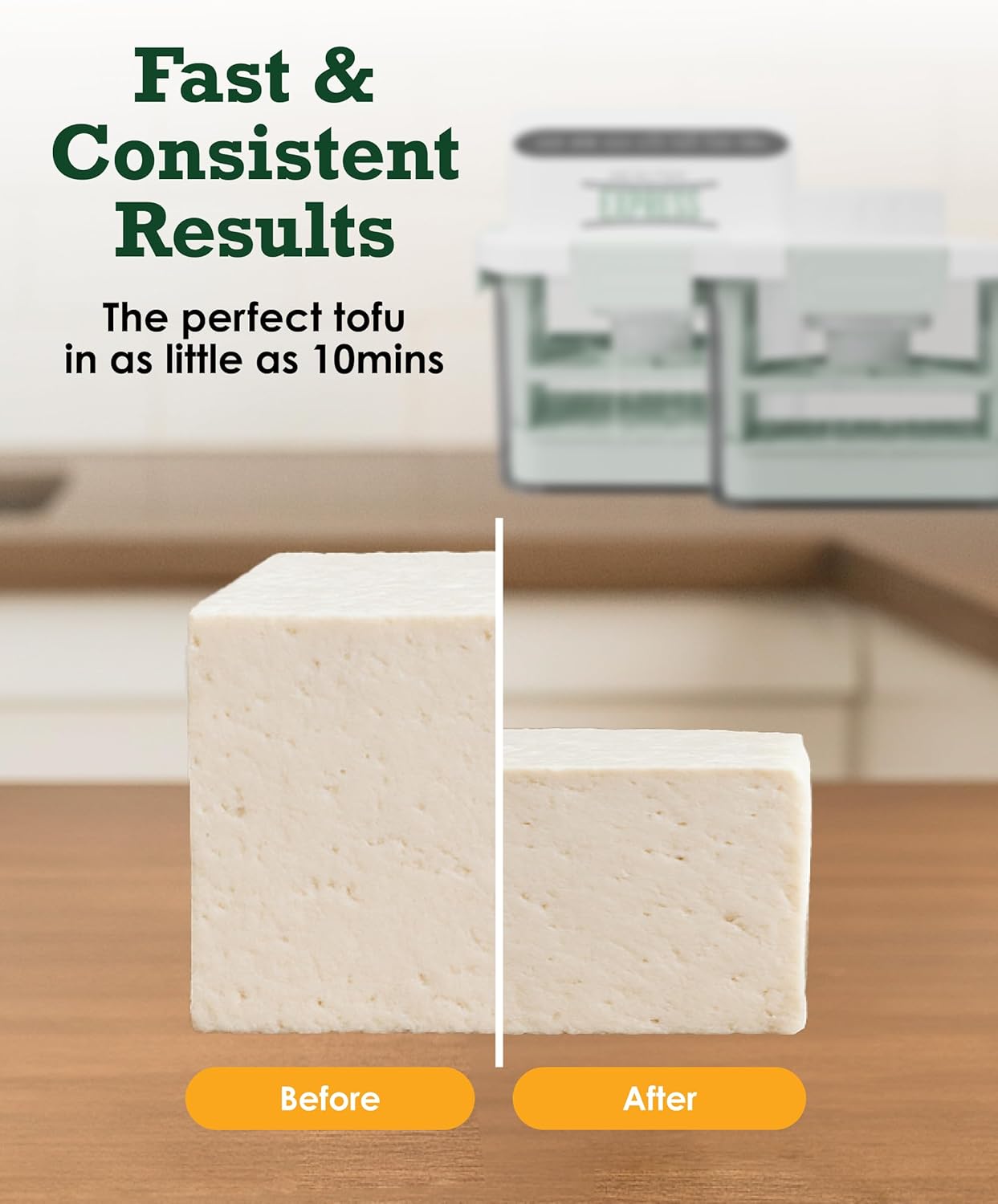 Healthy Express Electric Tofu Press - Your Perfect Press, Now at the Touch of a Button - Adjustable Firmness Levels - 10 minute Hands Free Water Removal - Dishwasher Cleanup