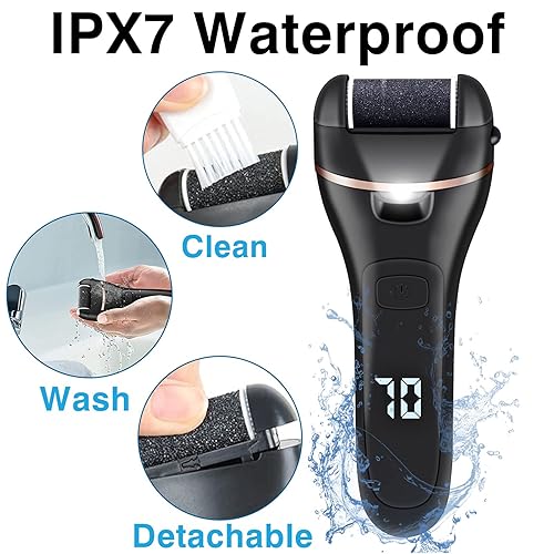 Miniatura 7 de LAVAED Taladro de uñas eléctrico profesional y removedor de callos eléctrico para pies, kit de pedicura recargable impermeable