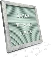 Vista 17 de C CRYSTAL LEMON Tablero de letras de fieltro de 10 x 10 pulgadas, 336 letras, números y símbolos, tablero de mensajes gris con marco de madera