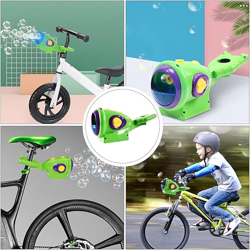 Miniatura 7 de ibasenice Bicicleta eléctrica para niños, juguetes para exteriores, máquina de burbujas para niños, máquina de burbujas para exteriores, máquina de
