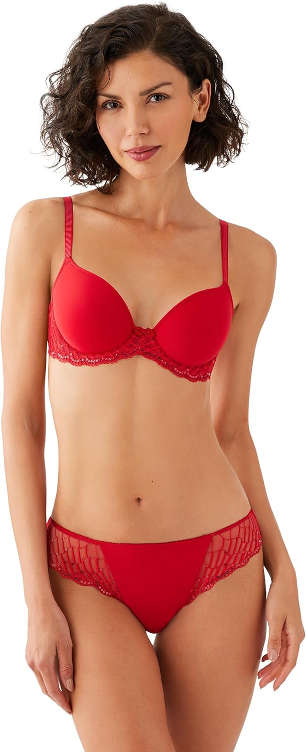 Wacoal womens La Femme Lightly Padded Mid Coverage Plunge T-shirt Bra, 853117 - Image 4