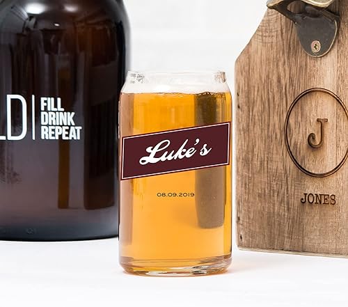 Miniatura 9 de WEDDINGSTAR Vaso de cerveza personalizado en forma de lata de 16 oz - Impresión en frío