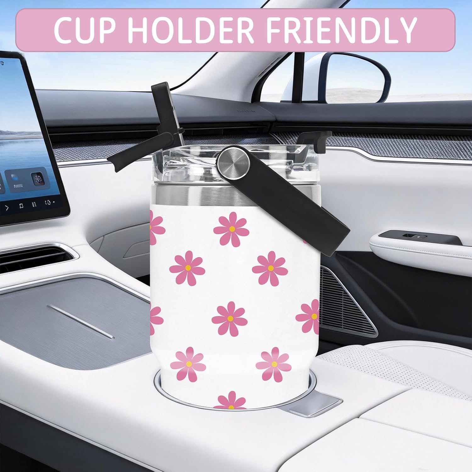 Daisy Sippy Cup,20oz Kids Tumbler with Handle,Kids Water Bottle image 4