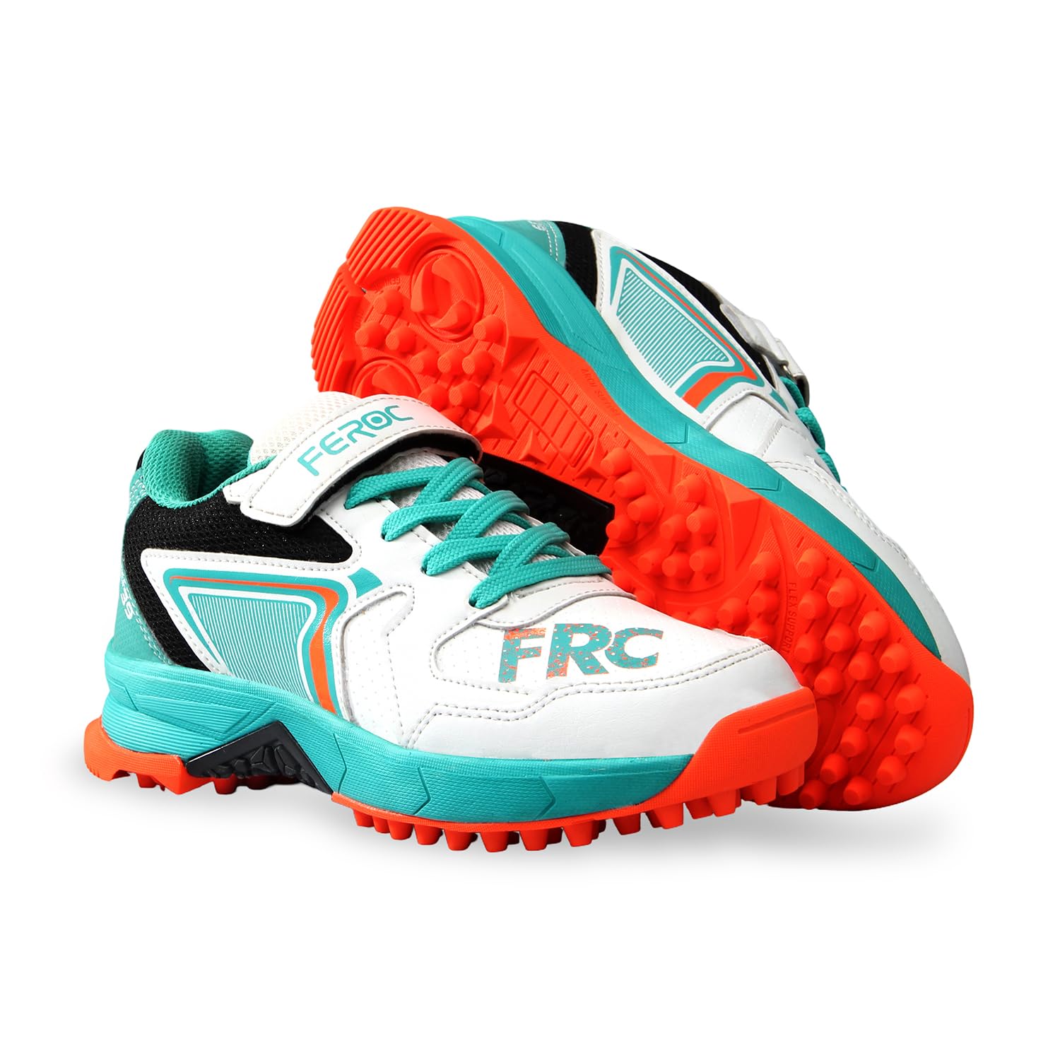 FEROC Power Cushion 39 Rubber Sole Kids Cricket Shoes (Orange, UK Footwear Size System, Big Kid, Men, Numeric, Medium, 3) 3