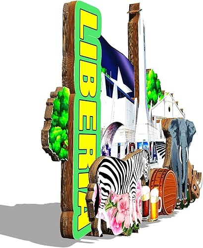 Miniatura 2 de Imán de madera para nevera de Liberia África Monumentos 3D Viajes Coleccionables Recuerdos Decoración Hecho a Mano 2